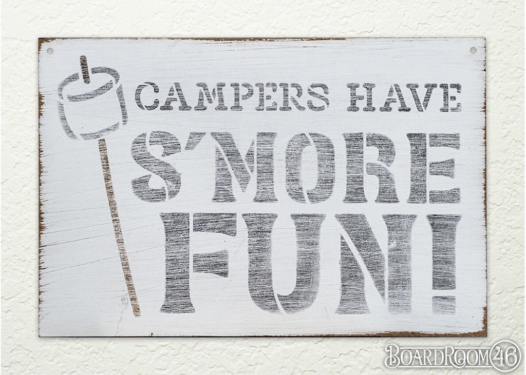 Campers Have S'More Fun DIY to go Kit | 9x6 Stencil and Board