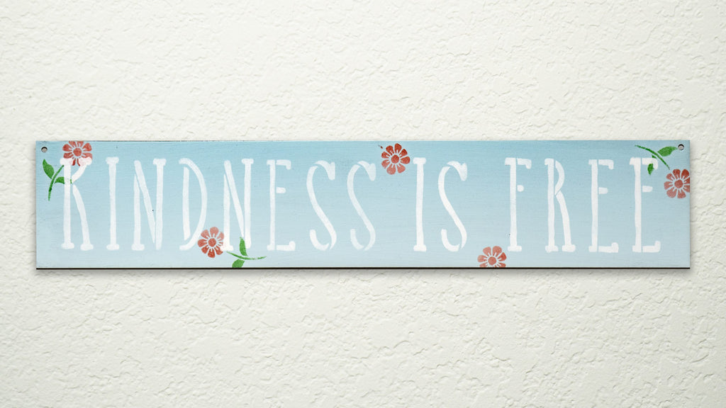 Kindness is Free DIY to go Kit | 18x3.5 Stencil and Board