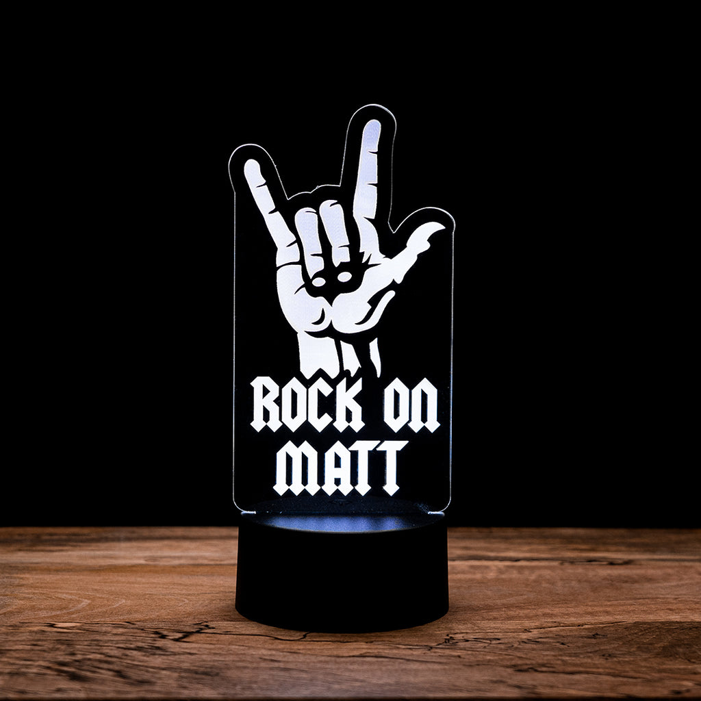 LPAG037 Rock & Roll Acrylic Light Up Sign with LED Base Night Light