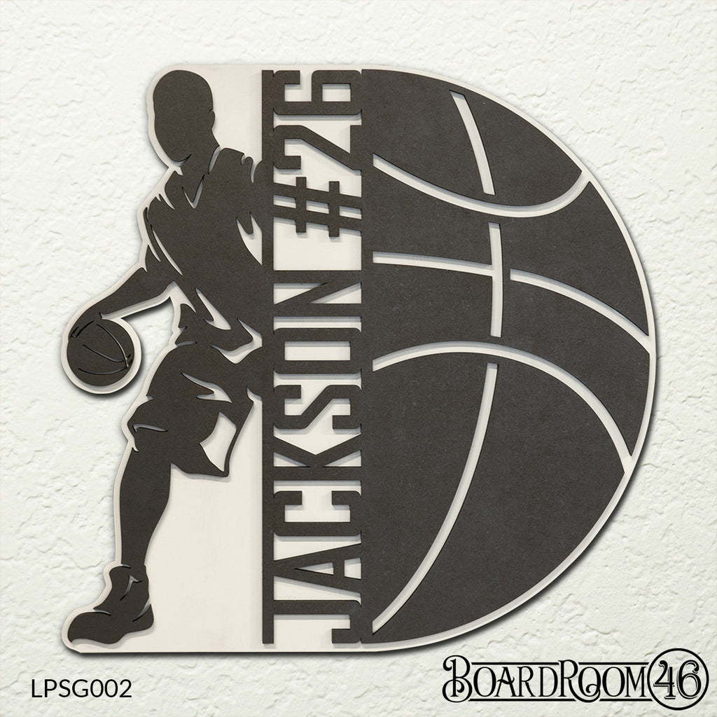 Personalized Cutout Basketball Player - Male - 3D Stacked Sign