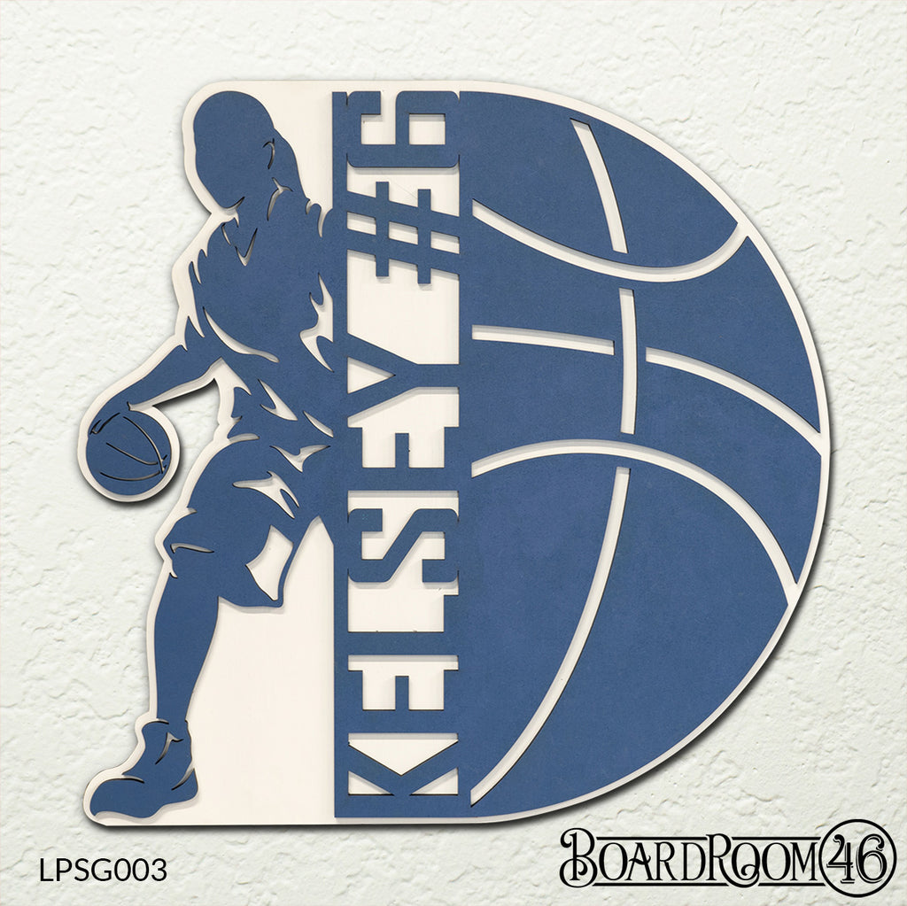 Personalized Cutout Basketball Player - Female - 3D Stacked Sign