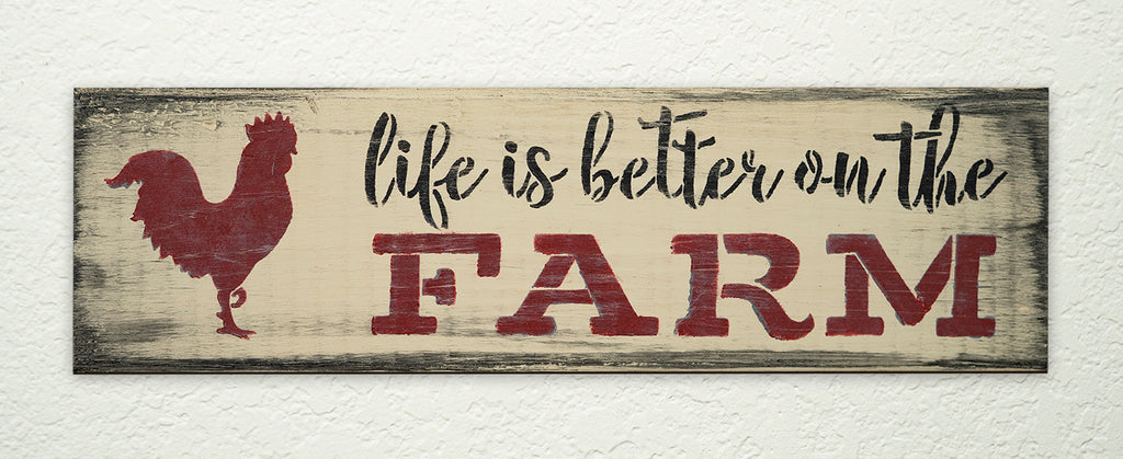 Life is Better on the Farm DIY to go Kit | 12x3.5 Stencil and Board