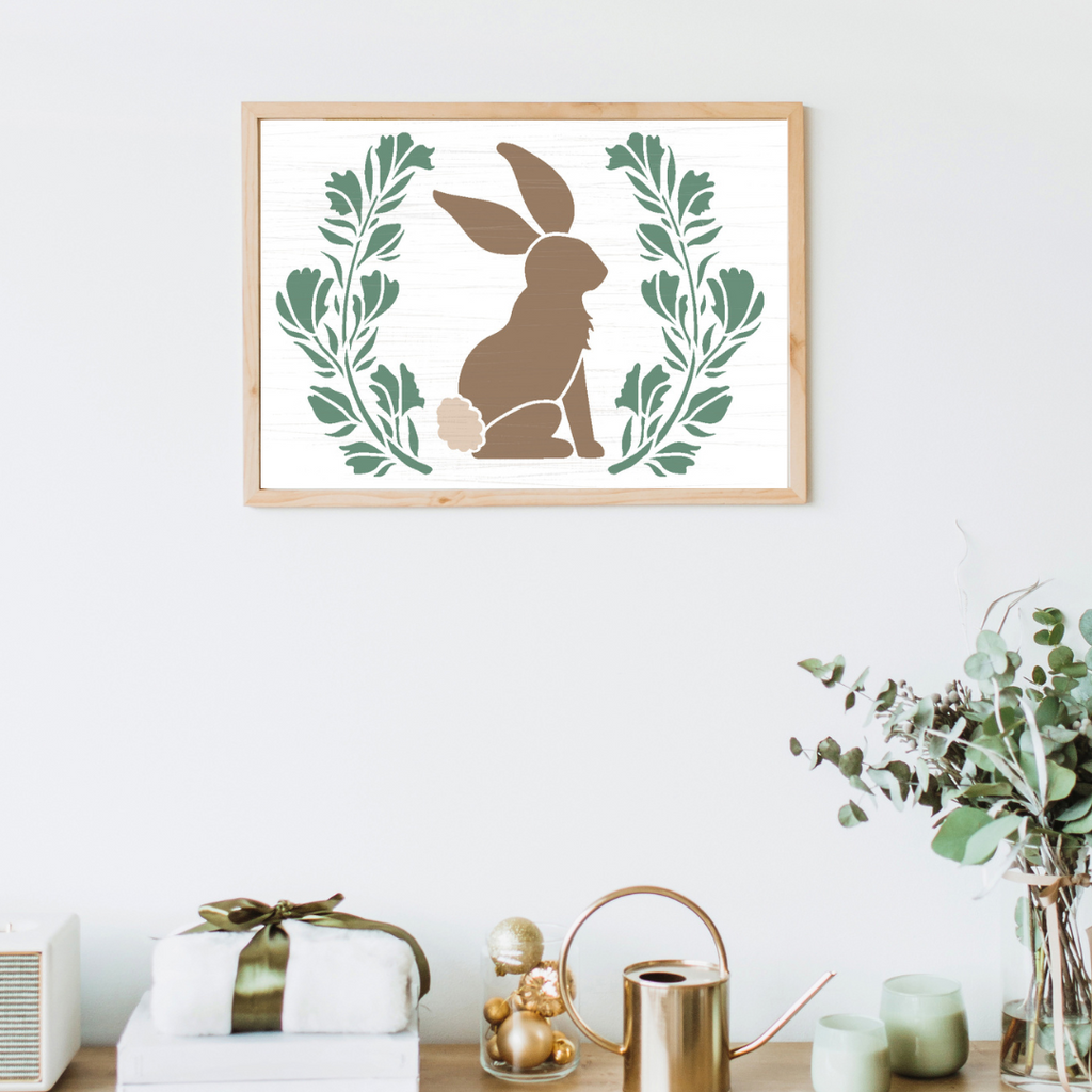 BRWS5557 Easter Bunny with Laurels | 18x13