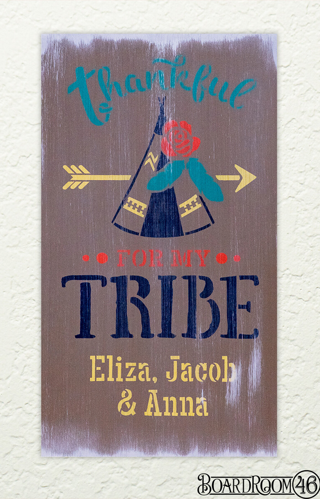 BRWS644 Thankful For My Tribe personalized 21x12