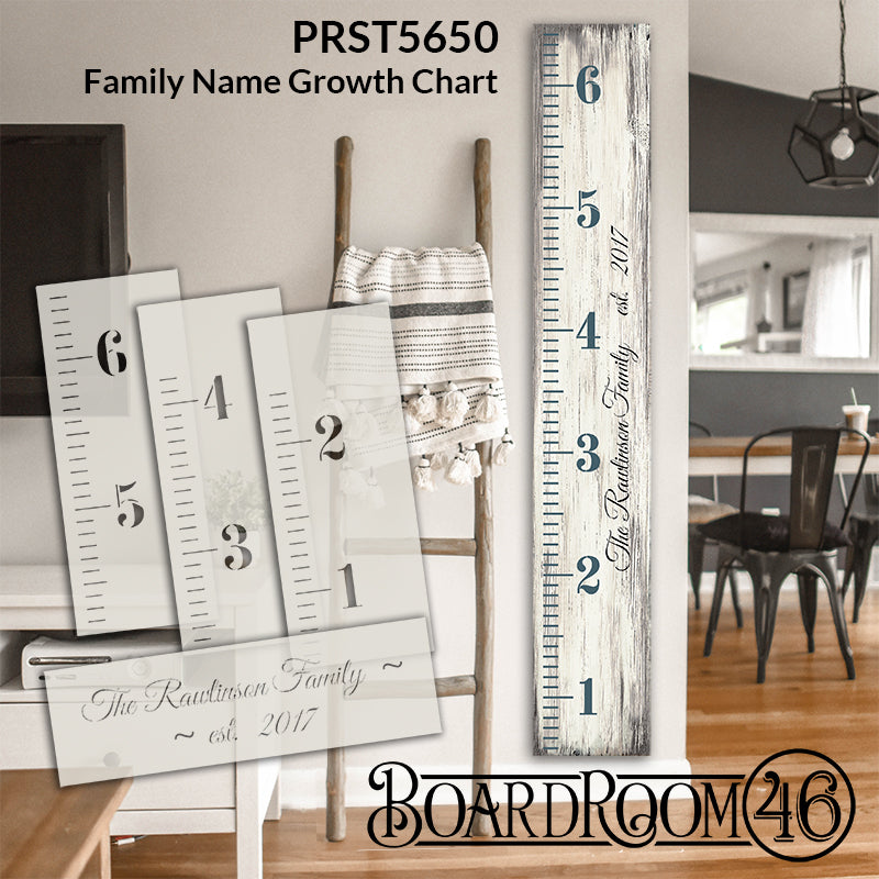 BRTS5650 Growth Chart-Family Personalized 6ft Tall Porch