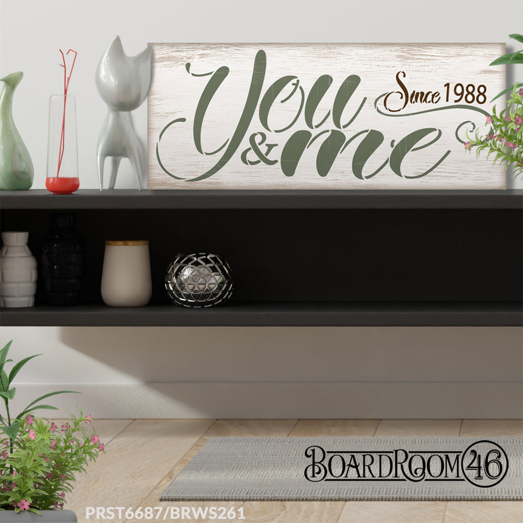 BRWS261 You and Me Since Personalized- 27x11