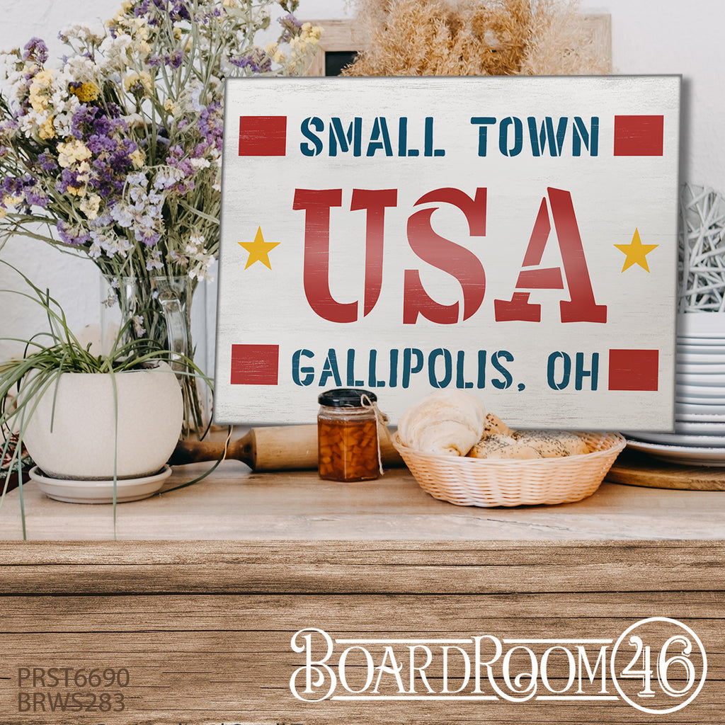 BRWS283 Personalized Small Town USA 18x13
