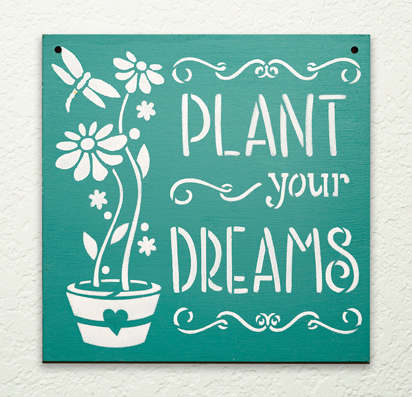 Plant Your Dreams DIY to go Kit | 6x6 Stencil and Board