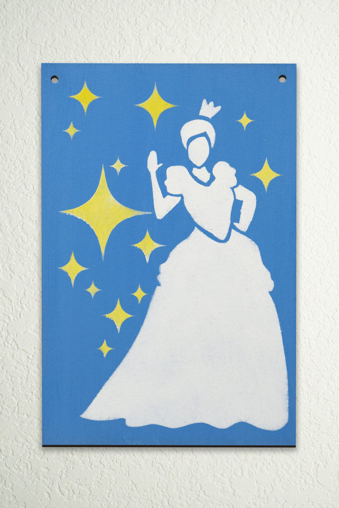 Princess and Stars DIY to go Kit  | 5x7.5 Stencil and Board