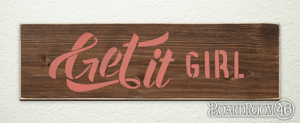 Get It Girl DIY to go Kit | 12x3.5 Stencil and Board
