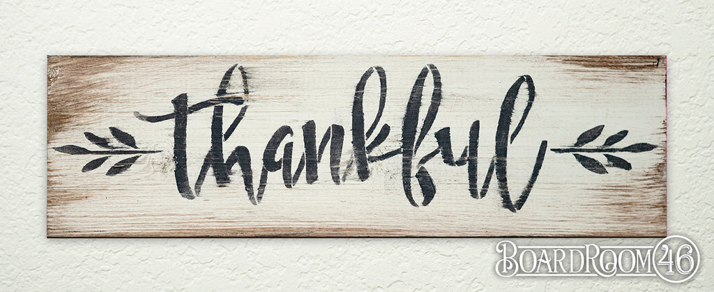 Thankful with Leaves DIY to go Kit | 12x3.5 Stencil and Board