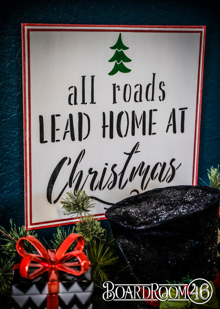 BRWS746 All Roads Lead Home At Christmas 18x18