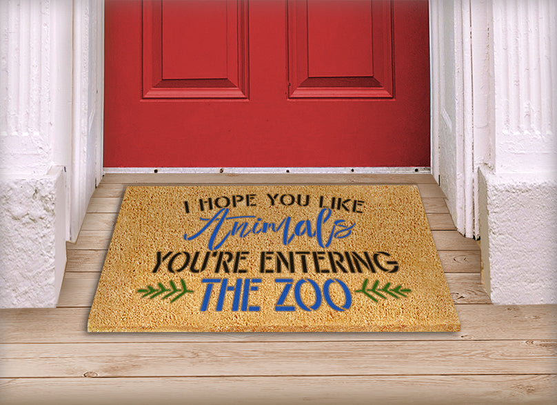 BRWS5534 You're Entering the Zoo Doormat