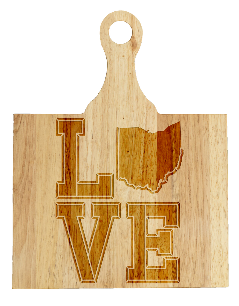 LPCB047 Personalized Cutting Board Love Ohio Varsity