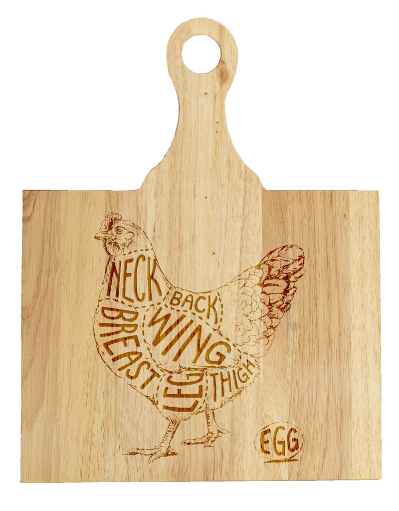 LPCB024 Personalized Cutting Board Cuts of Chicken