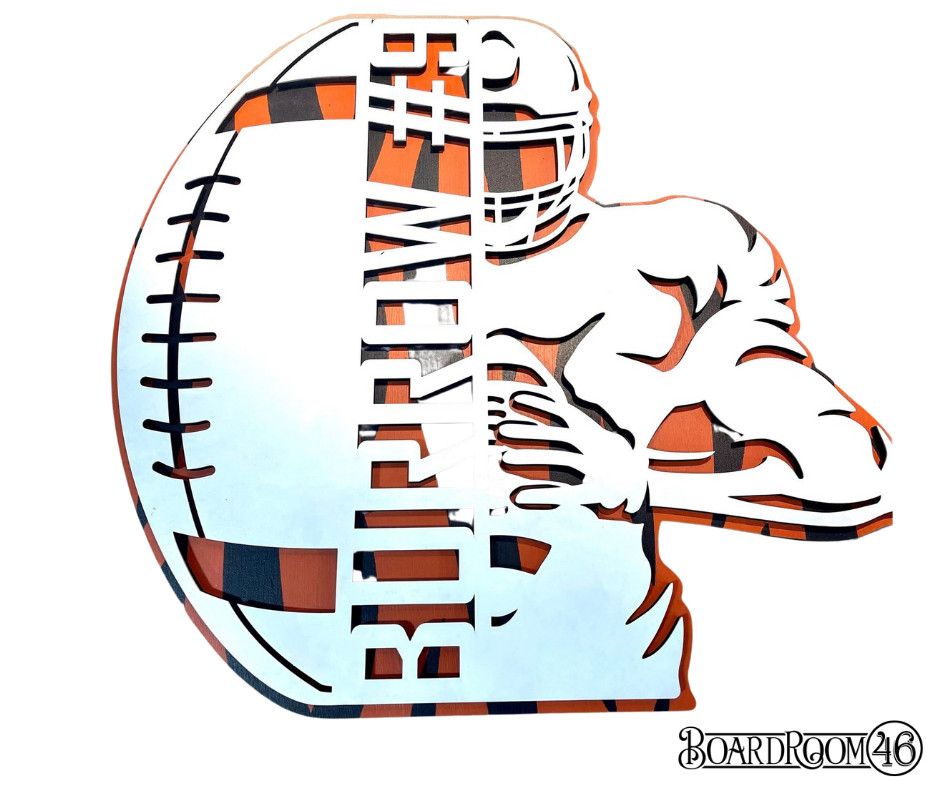 Burrow #9 Cutout Football Player - 3D Stacked Sign