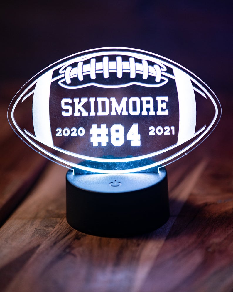 LPAG002 Personalized Football Acrylic Light Up Sign with LED Base