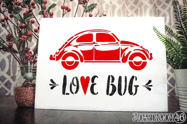 BRWS623 VW Beetle - Love Bug - Side View 15x11