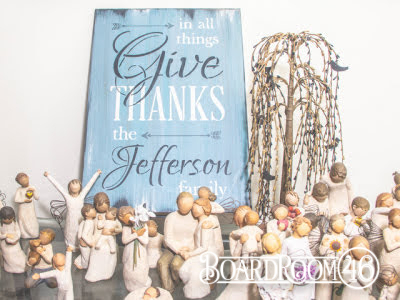 BRWS220 IN ALL THINGS GIVE THANKS- PERSONALIZED 18X13