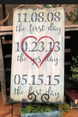 BRWS130 First Yes Best Day- personalized 12x21