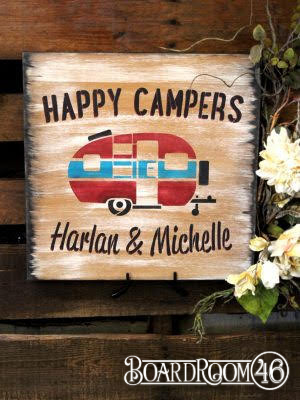 BRWS186 HAPPY CAMPERS- PERSONALIZED 15X15
