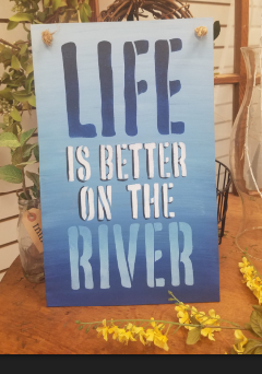 BRWS079 Life is Better on the River 21x12