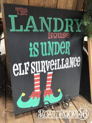 BRWS331 THIS HOUSE IS UNDER ELF SURVEILLANCE- PERSONALIZED 20X16